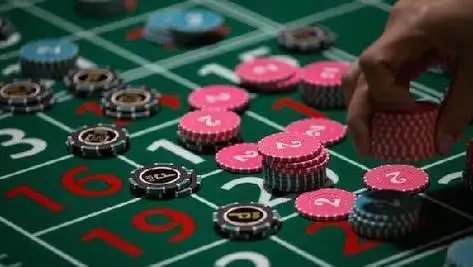 Ilustrasi meja roulette bergaya Eropa